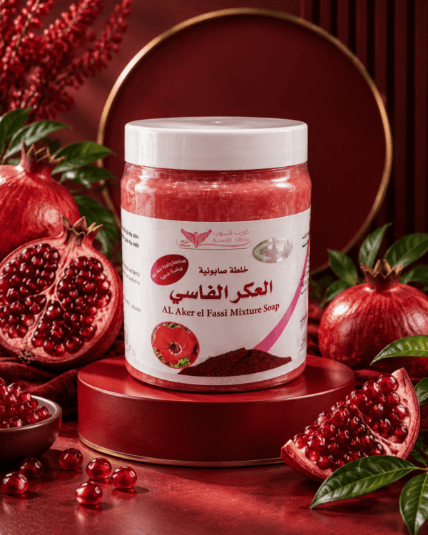 Toples sabun lulur Al Aker el Fassi Mixture Soap Kuwait Shop yang bermanfaat untuk mencerahkan dan memberi rona kulit merah muda alami